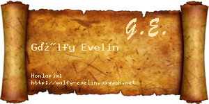 Gálfy Evelin névjegykártya